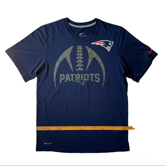 Men’s Nike Dri-Fit NFL New England Patriots Tee T-Shirt Navy Blue - Small - Picture 3 of 5